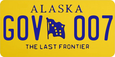 AK license plate GOV007