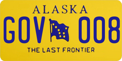 AK license plate GOV008