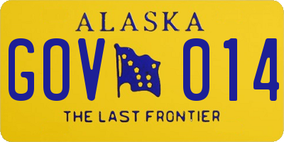 AK license plate GOV014
