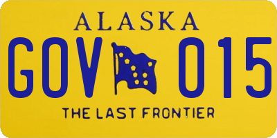 AK license plate GOV015