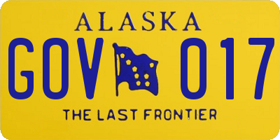 AK license plate GOV017