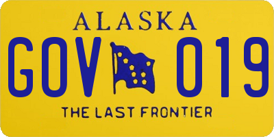 AK license plate GOV019