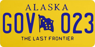 AK license plate GOV023