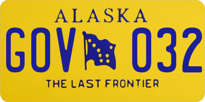 AK license plate GOV032