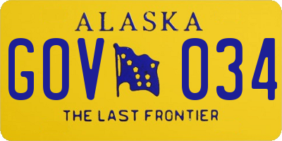 AK license plate GOV034