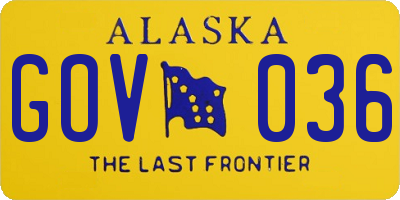 AK license plate GOV036