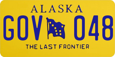 AK license plate GOV048