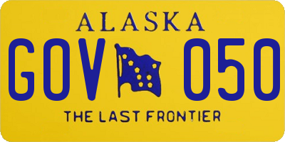 AK license plate GOV050