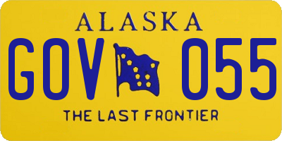 AK license plate GOV055