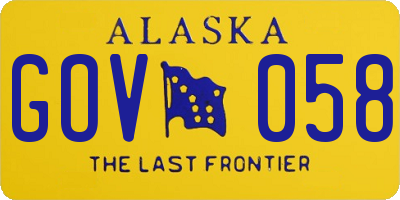 AK license plate GOV058