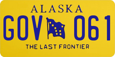 AK license plate GOV061
