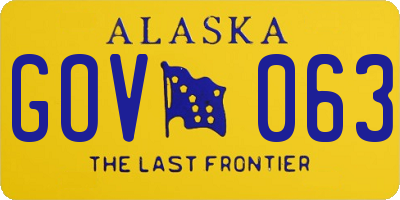 AK license plate GOV063
