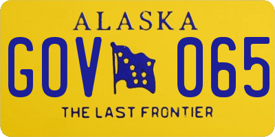 AK license plate GOV065