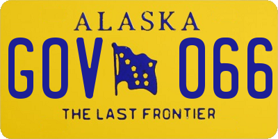AK license plate GOV066