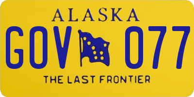 AK license plate GOV077