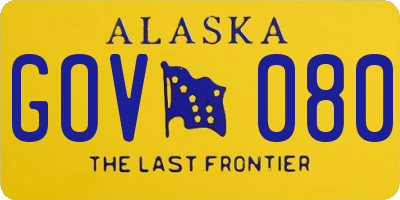 AK license plate GOV080