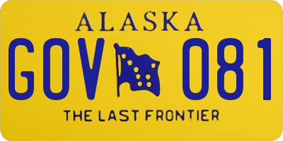 AK license plate GOV081