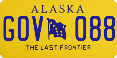 AK license plate GOV088