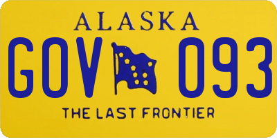 AK license plate GOV093