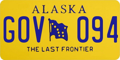 AK license plate GOV094