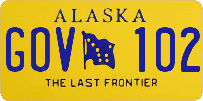 AK license plate GOV102