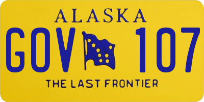 AK license plate GOV107