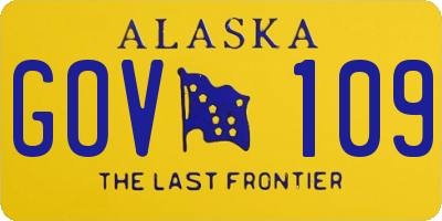 AK license plate GOV109