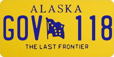AK license plate GOV118
