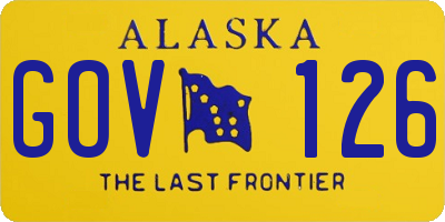 AK license plate GOV126