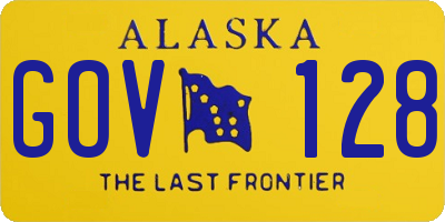 AK license plate GOV128