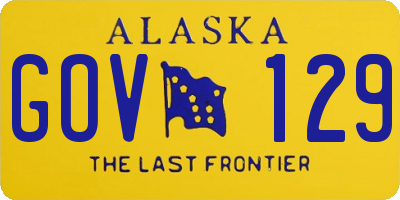 AK license plate GOV129