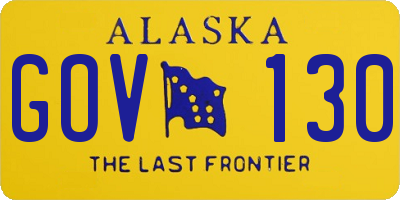 AK license plate GOV130