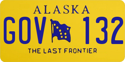 AK license plate GOV132