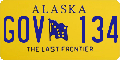AK license plate GOV134