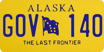 AK license plate GOV140