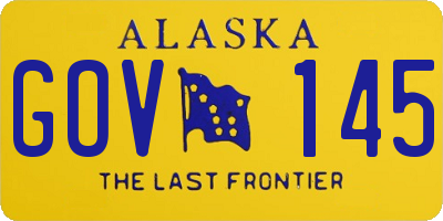 AK license plate GOV145