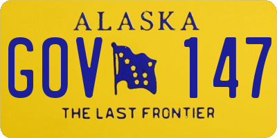 AK license plate GOV147