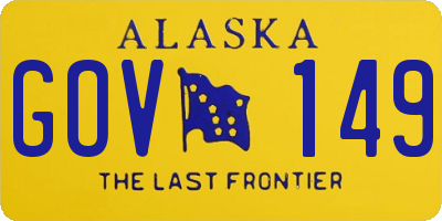 AK license plate GOV149