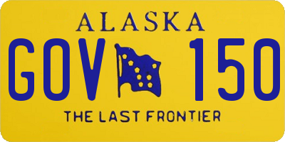 AK license plate GOV150