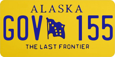 AK license plate GOV155