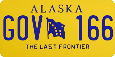 AK license plate GOV166