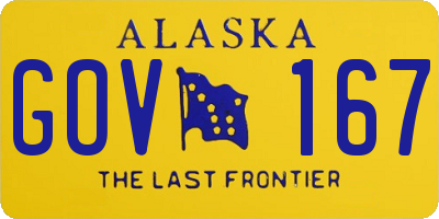AK license plate GOV167