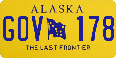 AK license plate GOV178