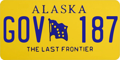 AK license plate GOV187