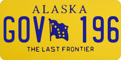 AK license plate GOV196
