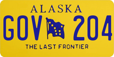 AK license plate GOV204