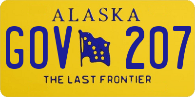 AK license plate GOV207