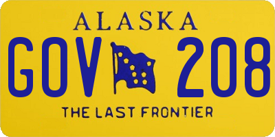 AK license plate GOV208