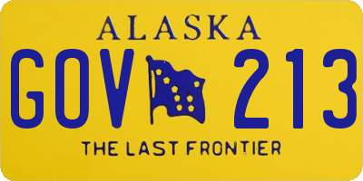 AK license plate GOV213