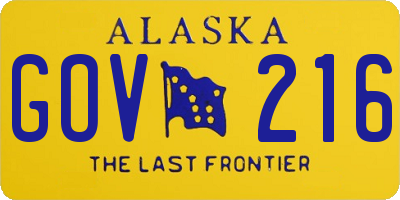 AK license plate GOV216